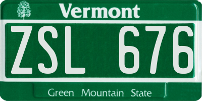 VT license plate ZSL676