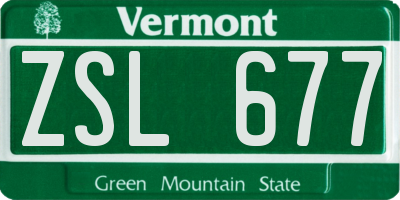 VT license plate ZSL677