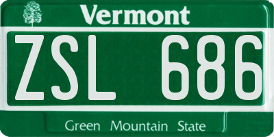 VT license plate ZSL686