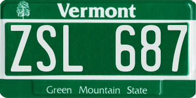 VT license plate ZSL687
