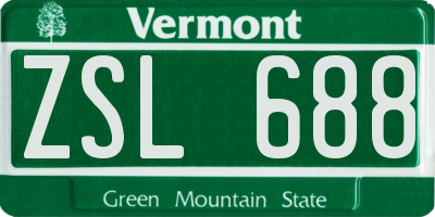VT license plate ZSL688