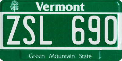 VT license plate ZSL690