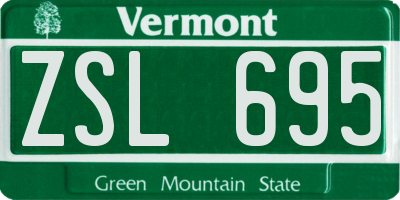 VT license plate ZSL695