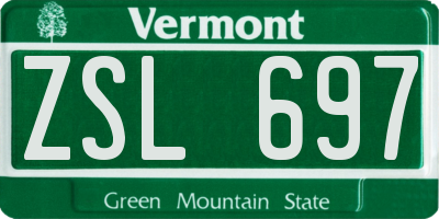 VT license plate ZSL697