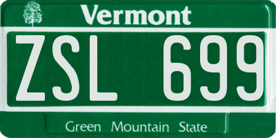 VT license plate ZSL699