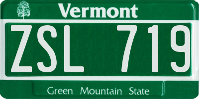 VT license plate ZSL719