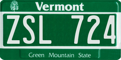 VT license plate ZSL724
