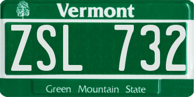 VT license plate ZSL732