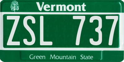 VT license plate ZSL737