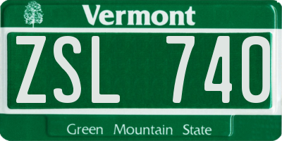 VT license plate ZSL740