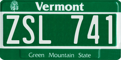 VT license plate ZSL741