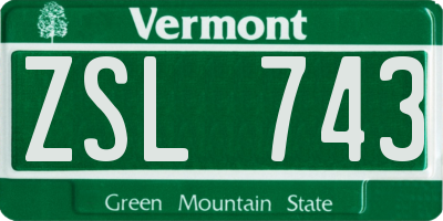 VT license plate ZSL743