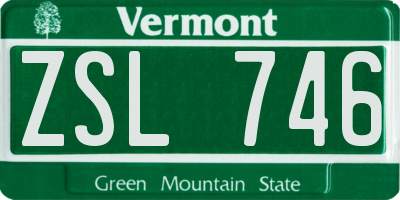 VT license plate ZSL746