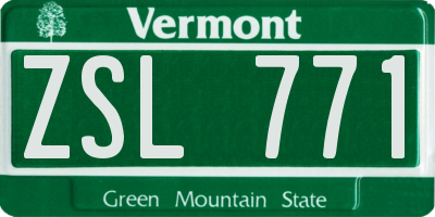 VT license plate ZSL771