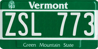 VT license plate ZSL773