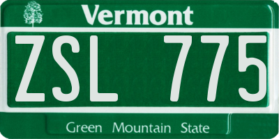VT license plate ZSL775