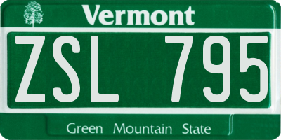 VT license plate ZSL795