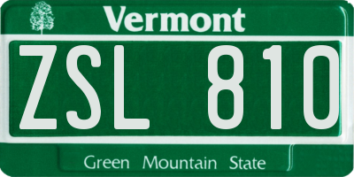 VT license plate ZSL810