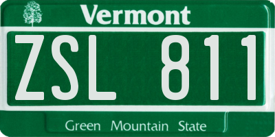VT license plate ZSL811