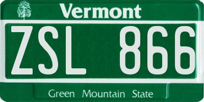 VT license plate ZSL866