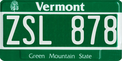 VT license plate ZSL878