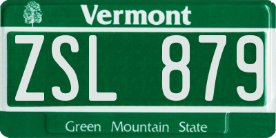 VT license plate ZSL879