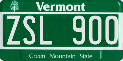 VT license plate ZSL900