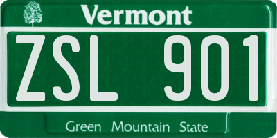 VT license plate ZSL901