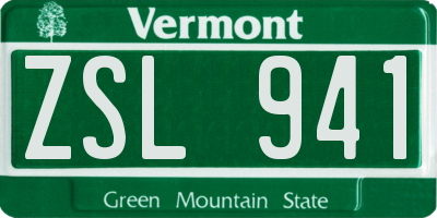 VT license plate ZSL941