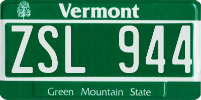 VT license plate ZSL944