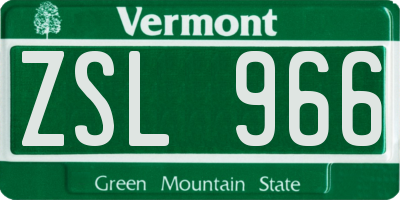VT license plate ZSL966