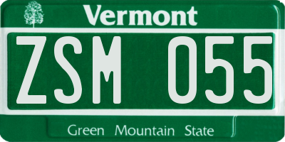VT license plate ZSM055