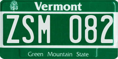 VT license plate ZSM082