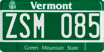VT license plate ZSM085