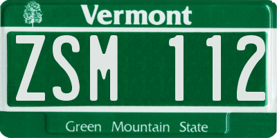 VT license plate ZSM112