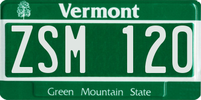 VT license plate ZSM120