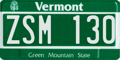 VT license plate ZSM130