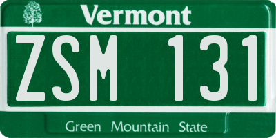 VT license plate ZSM131