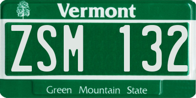 VT license plate ZSM132