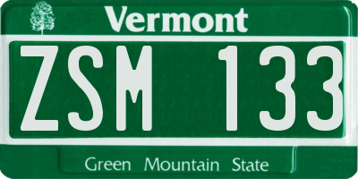 VT license plate ZSM133