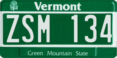 VT license plate ZSM134