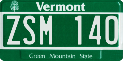 VT license plate ZSM140