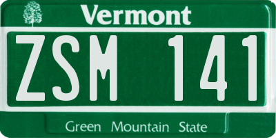 VT license plate ZSM141