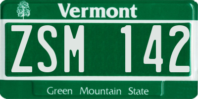 VT license plate ZSM142