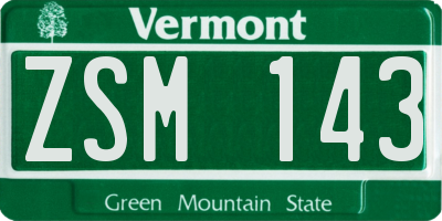 VT license plate ZSM143