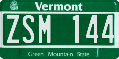 VT license plate ZSM144
