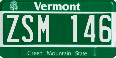 VT license plate ZSM146