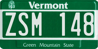 VT license plate ZSM148