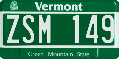VT license plate ZSM149
