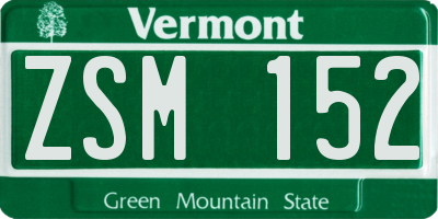 VT license plate ZSM152